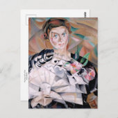 Carte Postale Jouer avec un ventilateur par Alice Bailly (Devant / Derrière)