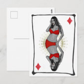 Carte Postale Jouer Cartoon Girl Diamonds (Devant / Derrière)