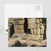 Carte Postale Jouer dans les ruines ... Ta Prohm, Cambodge (Devant / Derrière)