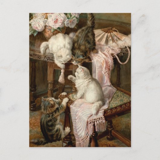 Carte Postale Jouer des chatons (Devant)