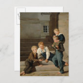 Carte Postale Jouer des dés devant Christiansborg (Devant / Derrière)