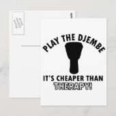 Carte Postale Jouer le djembe (Devant / Derrière)