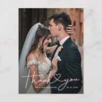 Jouer Pink Neon Script Mariage Photo Merci