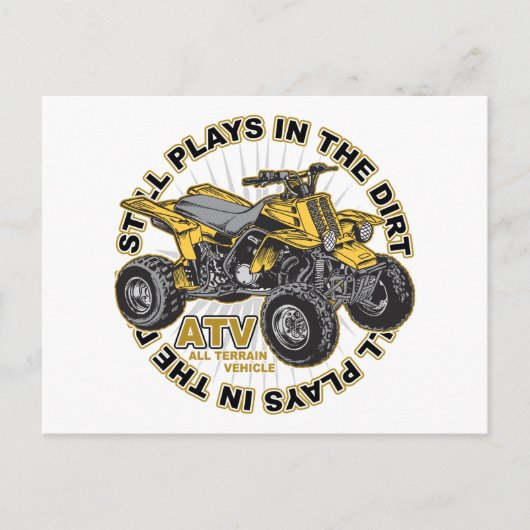 Carte Postale Joues dans le Dirt ATV (Devant)