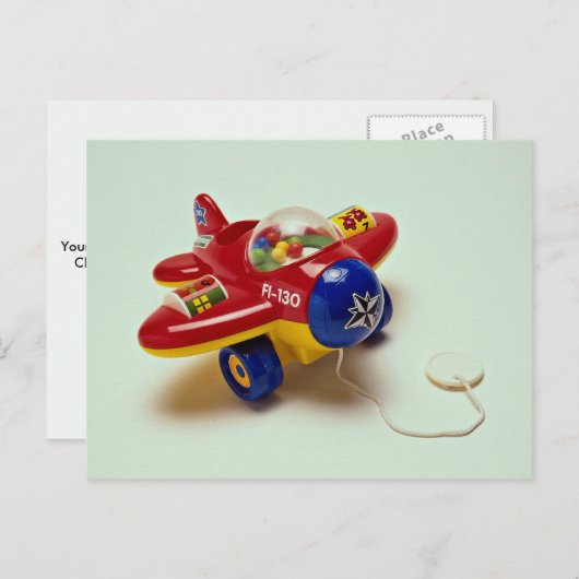 Carte Postale Jouet d'avion coloré pour enfants (Devant / Derrière)