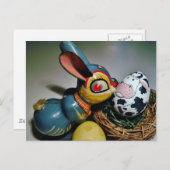 Carte Postale Jouet lapin et oeuf de vache (Devant / Derrière)