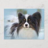 Carte Postale Jouet Papillon mignonne Chien espagnol à l'quai (Devant)
