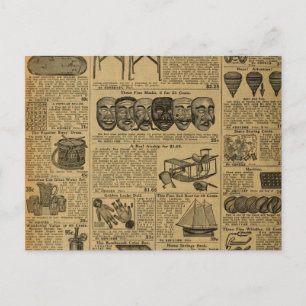 Carte Postale Jouets de journaux publicitaires vintages