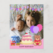 Carte Postale Jouets roses mignons pour enfants Photo de célébra (Devant)