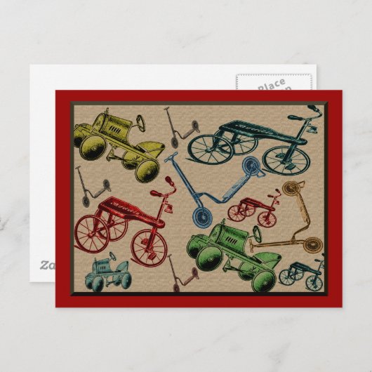 Carte Postale Jouets vintages (Devant / Derrière)