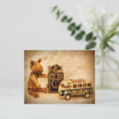 Carte Postale Jouets vintages en bois peint brun (Debout devant)