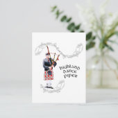 Carte Postale Joueur Bagpipe en rouge (Debout devant)