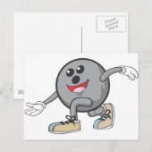 Carte Postale Joueur de balle de quille mignonne (Devant / Derrière)