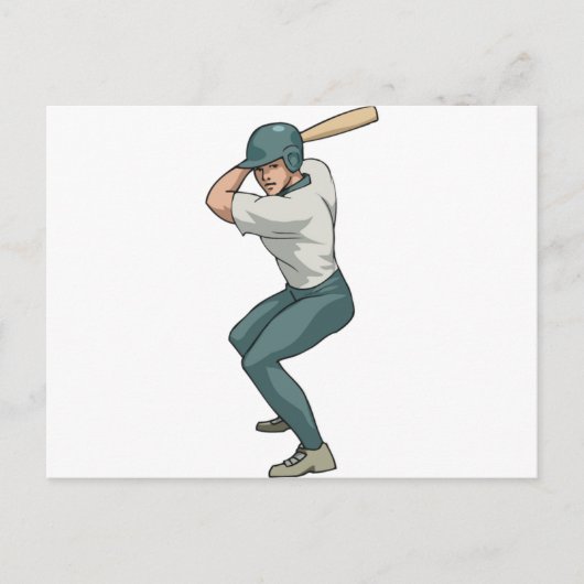 Carte Postale joueur de baseball blanc (Devant)