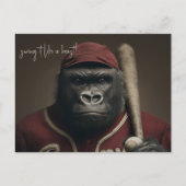Carte Postale Joueur de baseball de Gorilla (Devant)