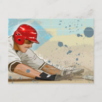 Joueur de baseball glissant dans la base