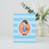 Carte Postale Joueur de Basket-Ball aux Cheveux Bruns (Debout devant)