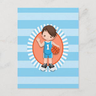 Carte Postale Joueur de basket-ball aux cheveux bruns