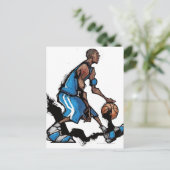 Carte Postale Joueur de basket-ball boule dribble (Debout devant)