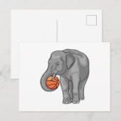 Carte Postale Joueur de basket-ball éléphant Basketball (Devant / Derrière)