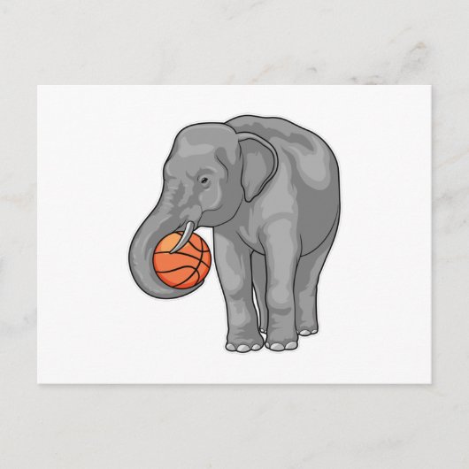 Carte Postale Joueur de basket-ball éléphant Basketball (Devant)