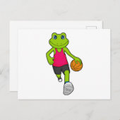 Carte Postale Joueur de basket-ball grenouille Basketball (Devant / Derrière)