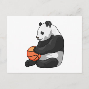 Carte Postale Joueur de basket-ball Panda Basketball
