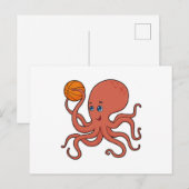 Carte Postale Joueur de basket-ball Pieuvre (Devant / Derrière)