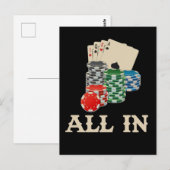 Carte Postale Joueur de casino Texas Hold'Em (Devant / Derrière)