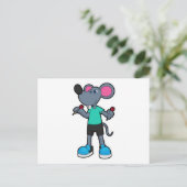 Carte Postale Joueur de fléchettes avec des fléchettes (Debout devant)