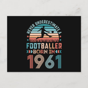Carte Postale Joueur de football né en 1961 Cadeau d'anniversair