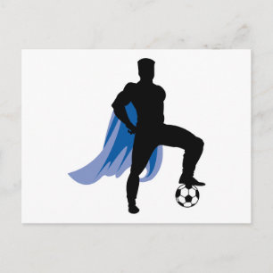 Carte Postale joueur de football super-héros