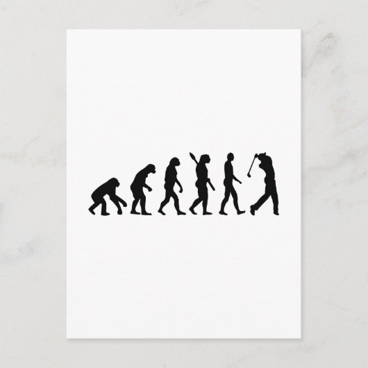 Carte Postale Joueur de golf Evolution (Devant)