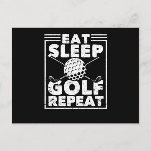 Carte Postale Joueur de golf Golfeur Drôle Sport Manger Dormir