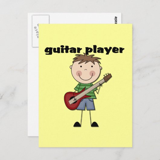 Carte Postale Joueur de guitare - Chemises et cadeaux masculins (Devant / Derrière)