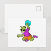 Carte Postale Joueur de handball Alien à la main (Devant / Derrière)