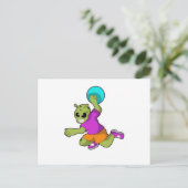 Carte Postale Joueur de handball extraterrestre avec Handball (Debout devant)