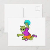 Carte Postale Joueur de handball extraterrestre avec Handball (Devant / Derrière)