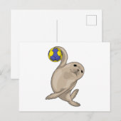 Carte Postale Joueur de handball Seal Handball handball (Devant / Derrière)