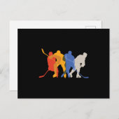 Carte Postale Joueur de hockey (Devant / Derrière)