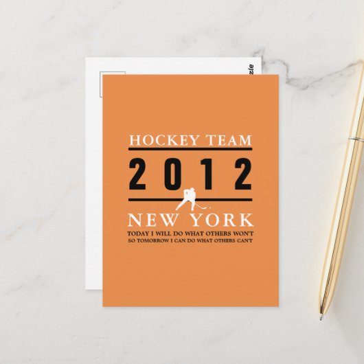 Carte Postale Joueur de hockey (Devant/Arrière en situation)