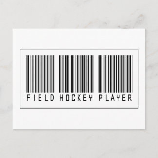 Carte Postale Joueur de hockey de champ de code-barres