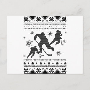 Carte Postale Joueur de hockey sur glace mauvais Noël   Cadeau d