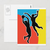 Carte Postale joueur de netball saut de tir blocage (Devant / Derrière)