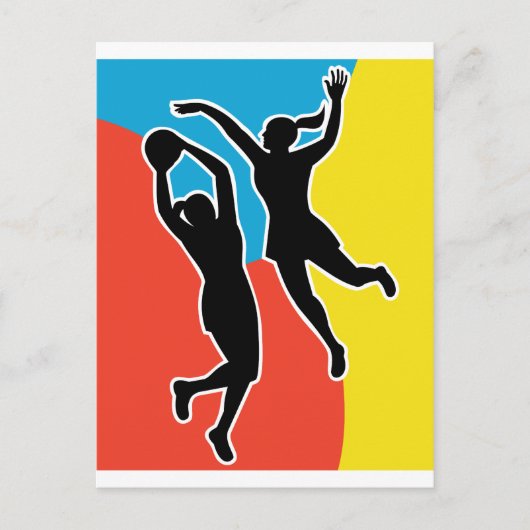 Carte Postale joueur de netball saut de tir blocage (Devant)