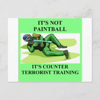 Carte Postale joueur de paintball