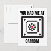 Carte Postale Joueur de plateau de carrom drôle (Devant / Derrière)