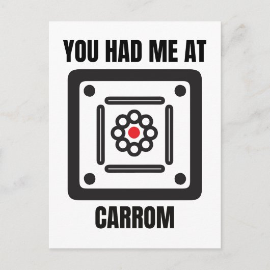 Carte Postale Joueur de plateau de carrom drôle (Devant)