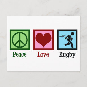 Carte Postale Joueur de rugby Peace Love