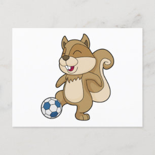 Carte Postale Joueur de soccer écureuil